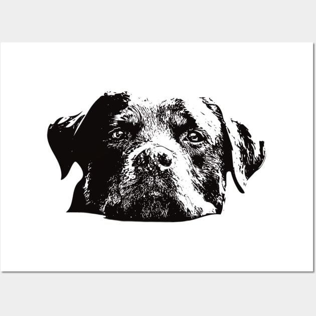 Rottweiler Face Design - A Rottie Christmas Gift Wall Art by DoggyStyles